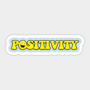 Positivity - Smiley Statement Logo Design Sticker